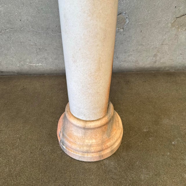Vintage Blush Marble Column Pedestal #5 For Sale - Image 4 of 11