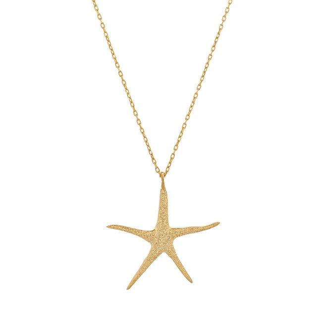Sea Whisper Starfish Gold Vermeil Necklace For Sale - Image 9 of 9