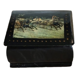 1990s Small Lacquer Equine Box For Sale