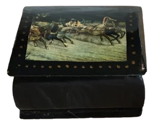 1990s Small Lacquer Equine Box