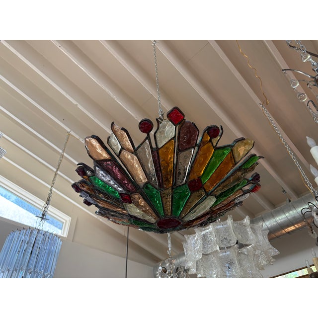 1960s 1960s Italian Brutalist Chandelier by Longobard for Poliarte For Sale - Image 5 of 12