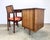 Mid Century Modern Walnut Tambour Door Writing Desk & Chair Trapezoidal Top For Sale In New York - Image 6 of 12