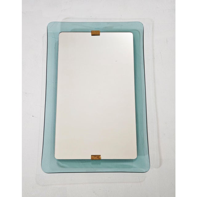 Mid-Century Modern Aquamarine Stained Glass Wall Mirror by Max Ingrand for Fontana Arte, 1950s For Sale - Image 18 of 18