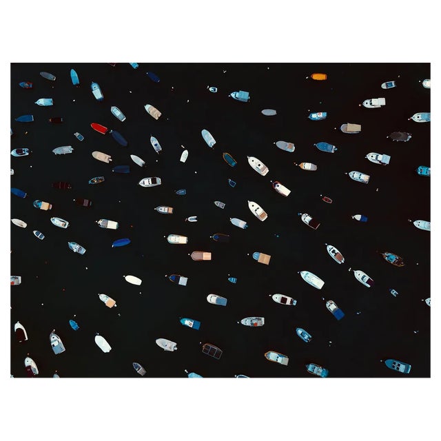 Felix Cesare, Aerial Top View Pattern of Anchored Boats at the Harbour, Photographic Paper For Sale