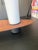 Teak frame in very good condition, Frosted glass tube lampshades; one of the four is less opaque than the other three, and...