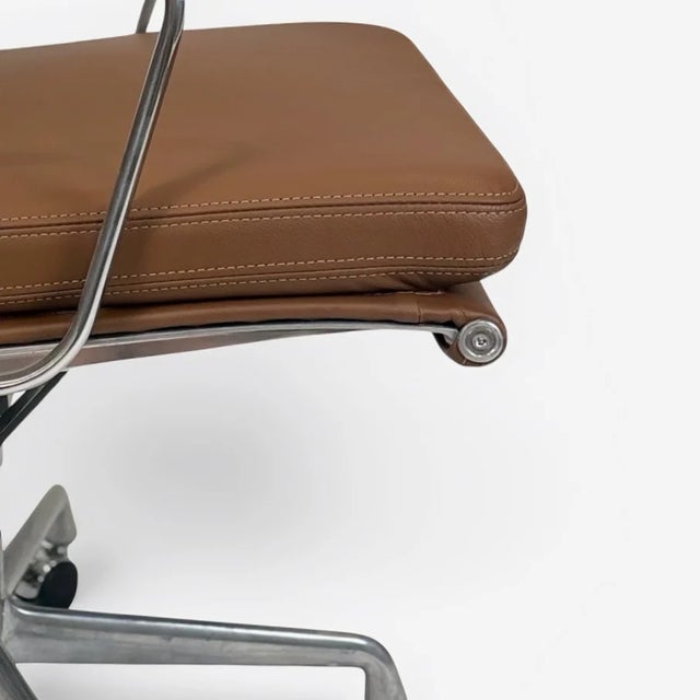 Eames for Herman Miller Aluminum Group Soft Pad Management Chair - Brown Leather For Sale - Image 10 of 11