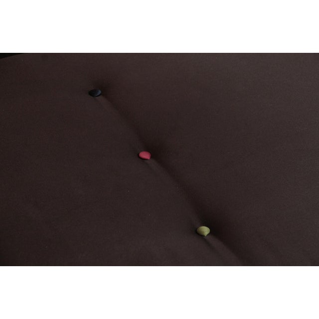 Oversized Bench With Brown Satin Cushion For Sale - Image 4 of 7