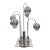 Vintage Mid-Century Modern Chrome Five-Light Table Lamp After Robert Sonneman For Sale