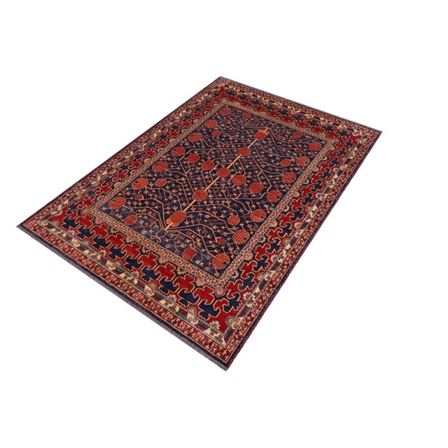 "Transform your home with this stunning hand-knotted Super Kazak rug, expertly crafted from premium hand-spun wool and...