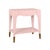 Matthew Izzo Home Ronny Glossy Light Pink One Drawer Side Table With Antique Brass Foot Caps For Sale In New York - Image 6 of 6
