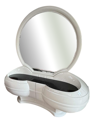 Space Age Vanity Table with Large Oval Mirror