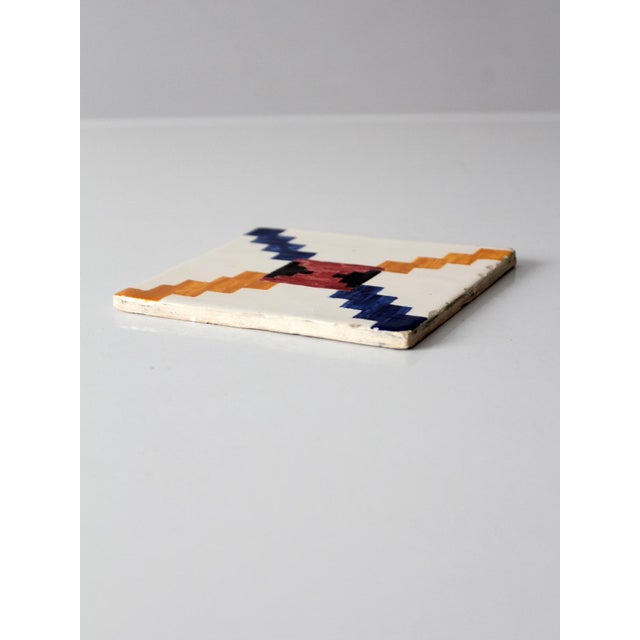 Mid-Century Hand-Painted Ceramic Tile For Sale - Image 9 of 9