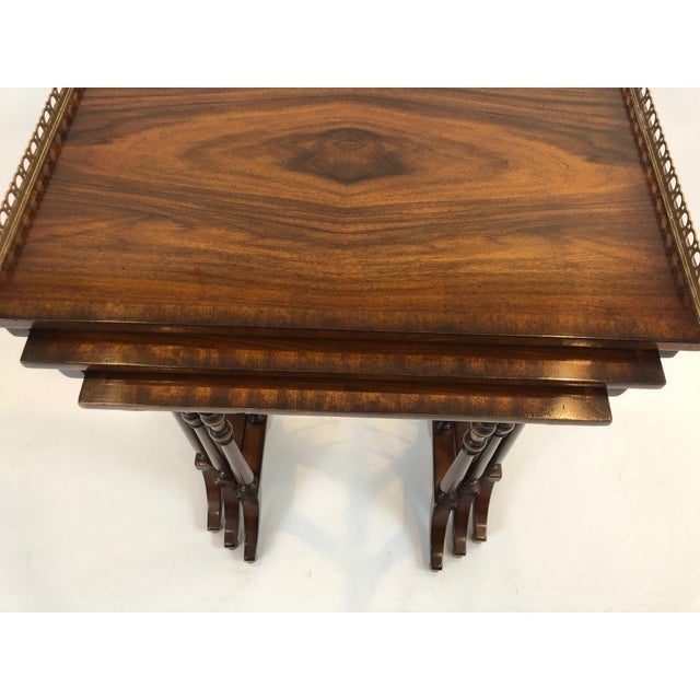 Regency Zebra Wood Nesting Tables Set of 3 Chairish