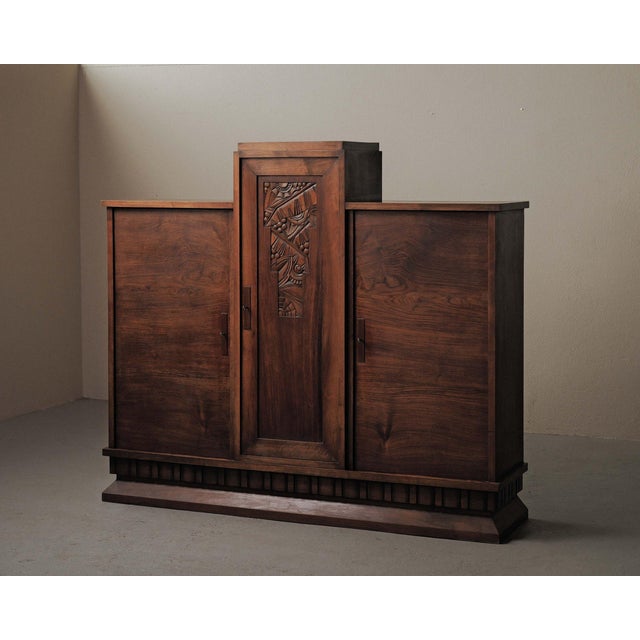 Art Deco Walnut Sideboard by Jacques Philippe, France, 1930s For Sale - Image 12 of 18