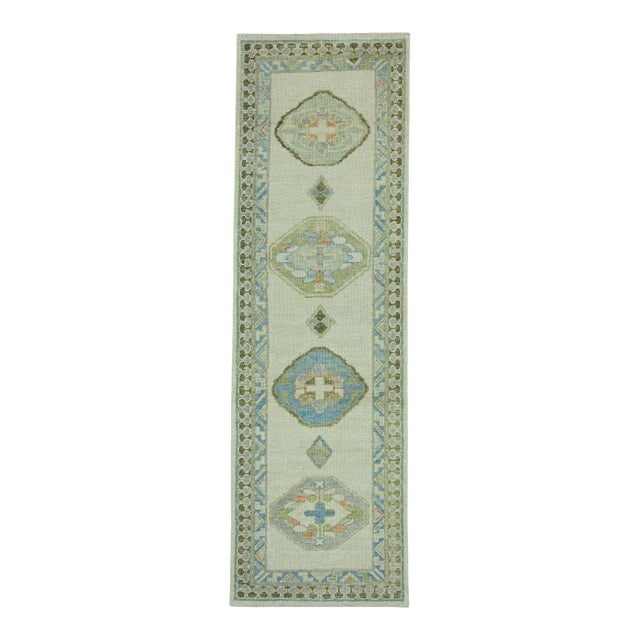 Turkish Oushak Rug 2'7" x 8'4" #19158 For Sale