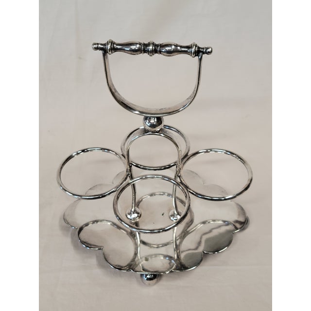 Antique Silverplate and Glass Four Bottle Cruet Set For Sale - Image 10 of 11