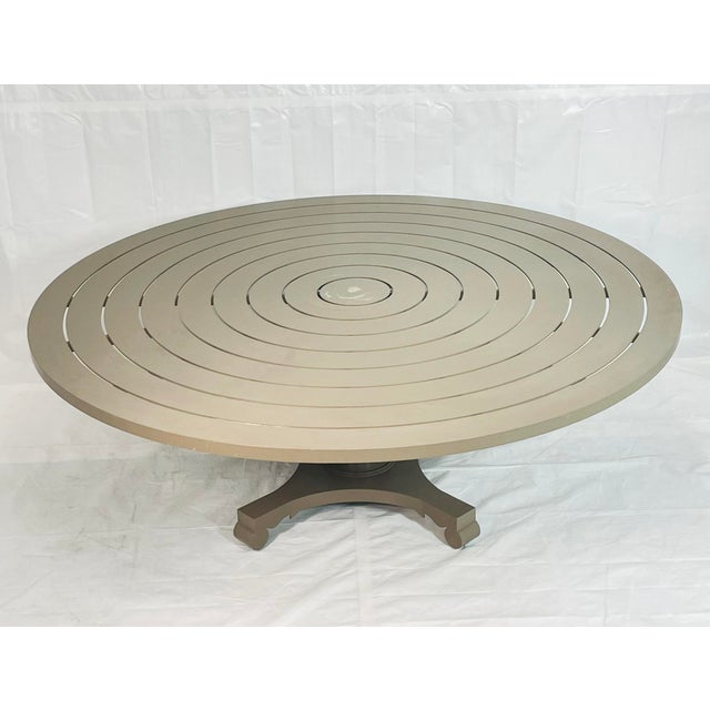 Metal McKinnon & Harris “Albemarle" Round Outdoor Dining Table in Cast Aluminum, Attributed For Sale - Image 7 of 18