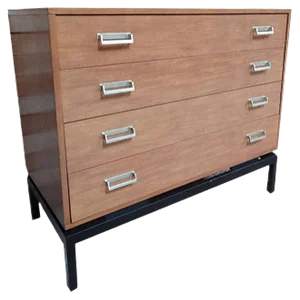 Vintage Retro Teak Chest of Drawers with Metal Base, 1960s