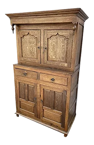 Antique Buffet with 2 Bodies, 1900s
