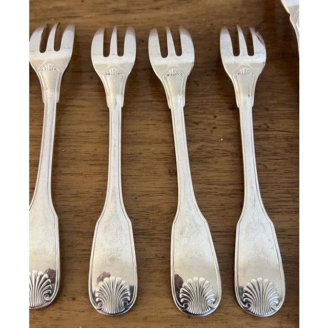 Christofle Silver Plated Vendome Pattern Flatware Dessert Set of 8 For Sale - Image 14 of 15