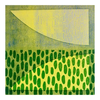 Pierre Obando, Abstract Modernist Colorful Bold Monoprint Monotype Painting Print Pierre Obando For Sale
