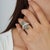 Art Nouveau Inspired Natural Emerald & Diamond Cocktail Ring for Women, Size 7 For Sale - Image 9 of 14