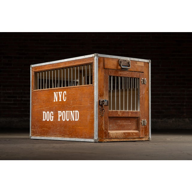 Industrial Vintage Wooden Nyc Dog Pound Kennel by Kroyer Crates For Sale - Image 3 of 9