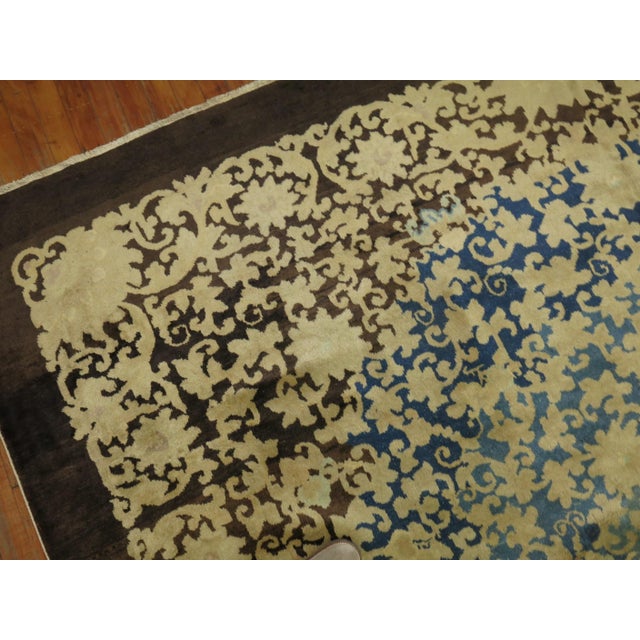 Zabihi Collection Floral Antique Chinee Rug - 8'11" x 11'5" For Sale - Image 9 of 11