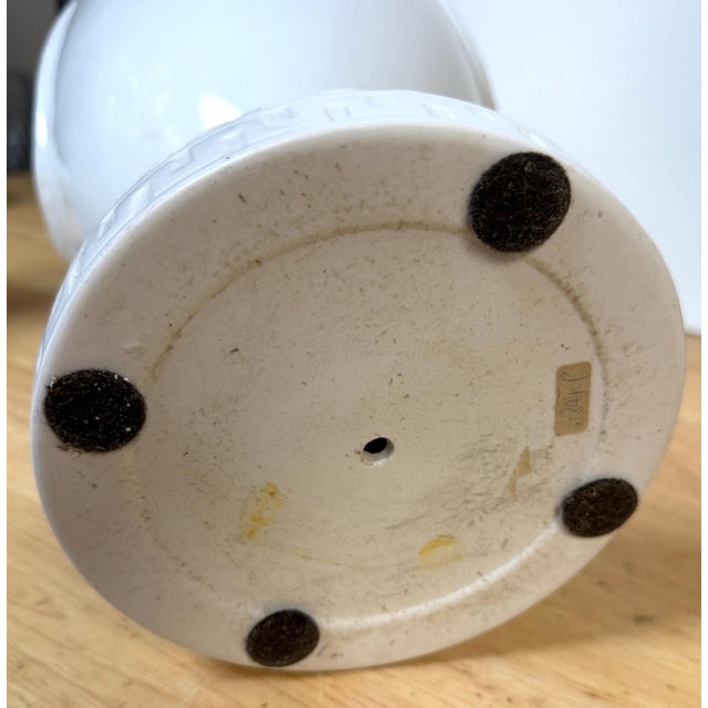 Neoclassical Pair Neoclassical Blanc de Chine Porcelain Urns, Attributed Nymphenburg, 20th C. For Sale - Image 3 of 18