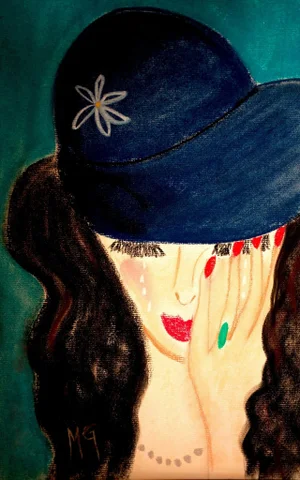 2012 “Cristina” Contemporary Expressionist Pastel Portrait Drawing on Paper by Maria Grazia Facciolà