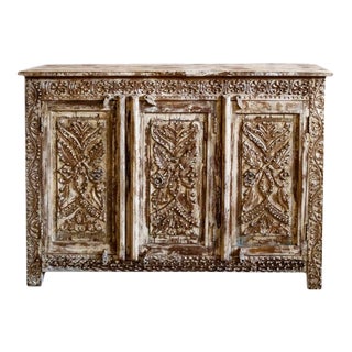 1920s Whitewashed Reclaimed Wood Sideboard For Sale
