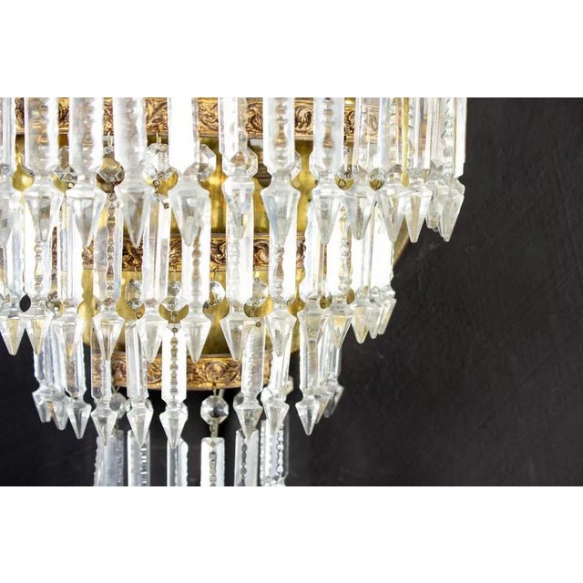 Crystal and Brass Scones or Wall Lights Italy, 1940s, Set of 2 For Sale - Image 12 of 15