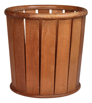 Vintage Paper Basket by Hans J. Wegner for Aarhus City Hall, Oak, Denmark, 1940s