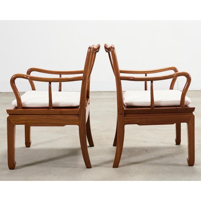 Pair of Chinese Export Ming Dynasty-Style Hardwood Armchairs For Sale - Image 11 of 18