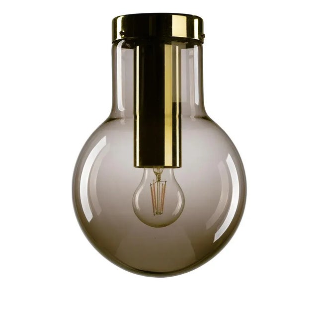 1960s Maxi Bulb Ceiling Lamp in Smoked Glass by Franck Ligtelijn for Raak Amsterdam, Netherlands, 1960s, Set of 2 For Sale - Image 5 of 5