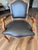 Vintage 1989 Château d’Ax Italian Louis XV Style Black Leather Armchair Beautiful vintage Italian armchair manufactured by...