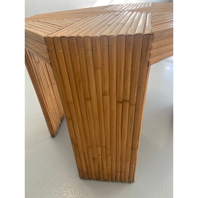 Postmodern Octagonal Split Reed Side Table For Sale - Image 10 of 10
