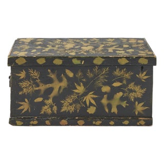 Antique Painted Chest in Leaf Design, American, Early 20th Century For Sale