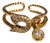 Late 20th Century 18K Yellow Gold Diamond Safety Pin Band Ring Estate, Size 7 For Sale