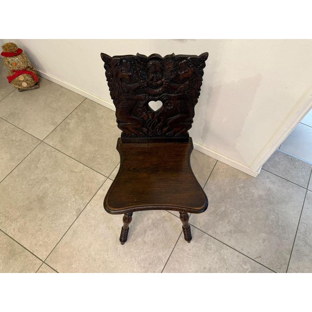 Brown Alpine Farmers Chair in Walnut, 1650s For Sale - Image 8 of 9