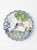This cohesive set of six decorative plates features a whimsical, hand-painted scene of a leaping hare traversing a...