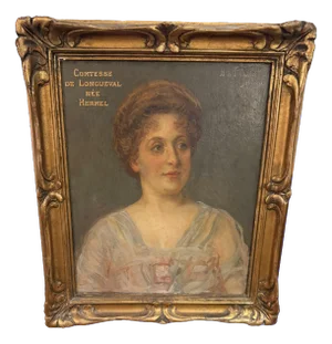Portrait of the Countess of Longueval, 1890s-1910s, Oil on Canvas