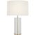 Modern AERIN by Visual Comfort Signature Lineham 16" Cordless Accent Lamp in Crystal and Polished Nickel with Linen Shade For Sale - Image 3 of 3