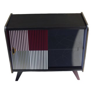 Vintage Chest of Drawers with Sliding Doors, 1950s For Sale