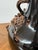 Ceramic Antique Replica Chinese Dark Glaze Twin-Handle Floral Pottery Vase For Sale - Image 7 of 12