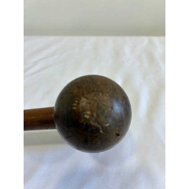 Mid 20th Century Antique Turned Wood Gavel, Double-Head Judge's or Auctioneer's Hammer For Sale - Image 5 of 8