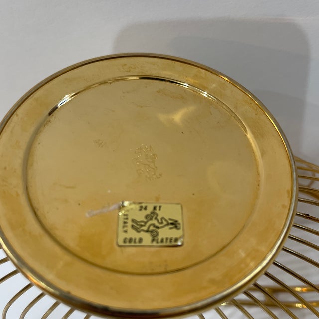 Metal 1980s Bottle Holder Italian Gold Toned For Sale - Image 7 of 7