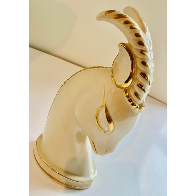 Early 20th Century Vintage Art Deco Ceramic Gazelle Figurine in the ‘Style of Royal Haeger’, Circa 1930s For Sale - Image 5 of 9