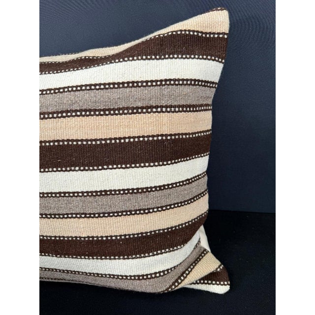 Contemporary Turkish Hemp Pillow Cushion Natural Beige Brown Cushion Cover 20"x20" For Sale - Image 3 of 4