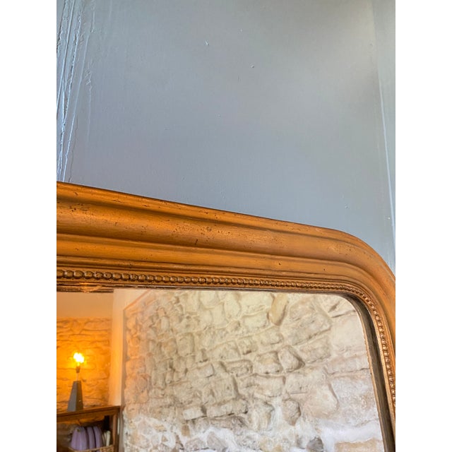 Louis Philippe Mirror in Stuccoed and Gilded Wood For Sale - Image 3 of 7